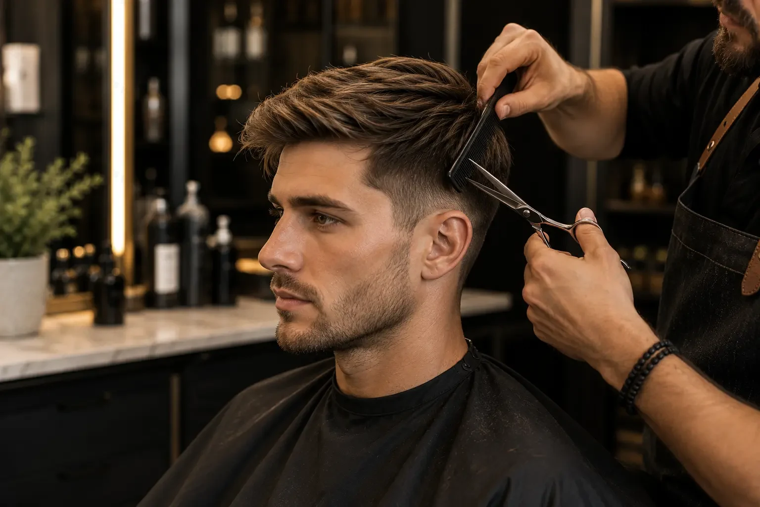 Hair styling session at Lumiere Salon
