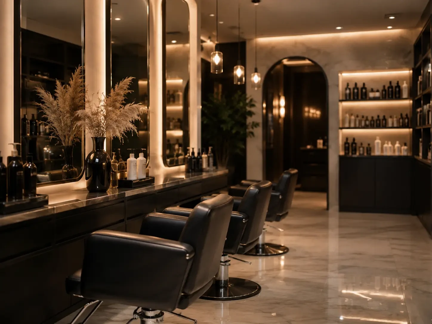 Luxurious salon interior at Lumière Salon